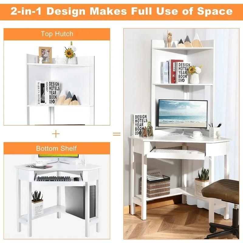 Corner Desk with Hutch