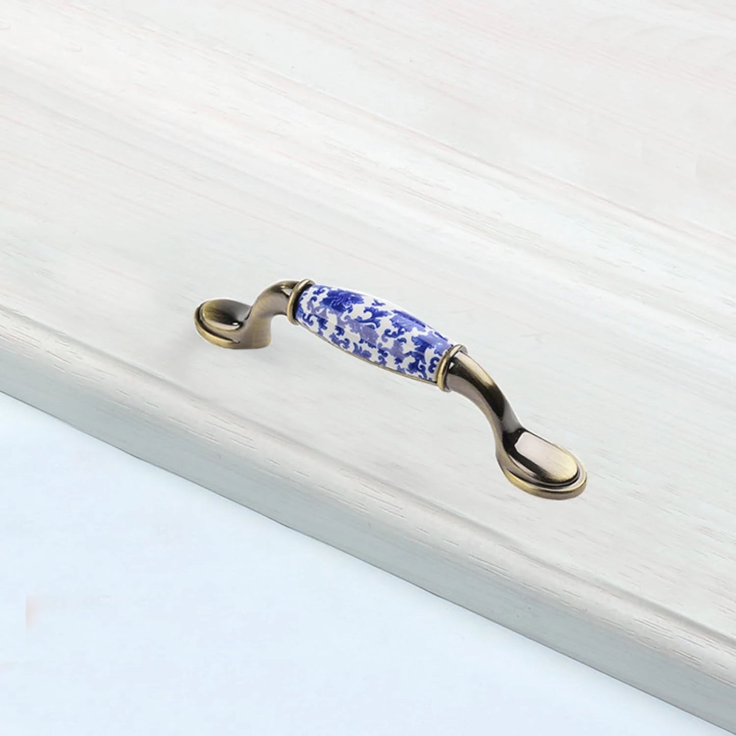 2 Set Blue Floral Cabinet Pull Handles