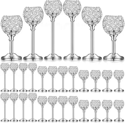 18 Piece Crystal Candle Holder