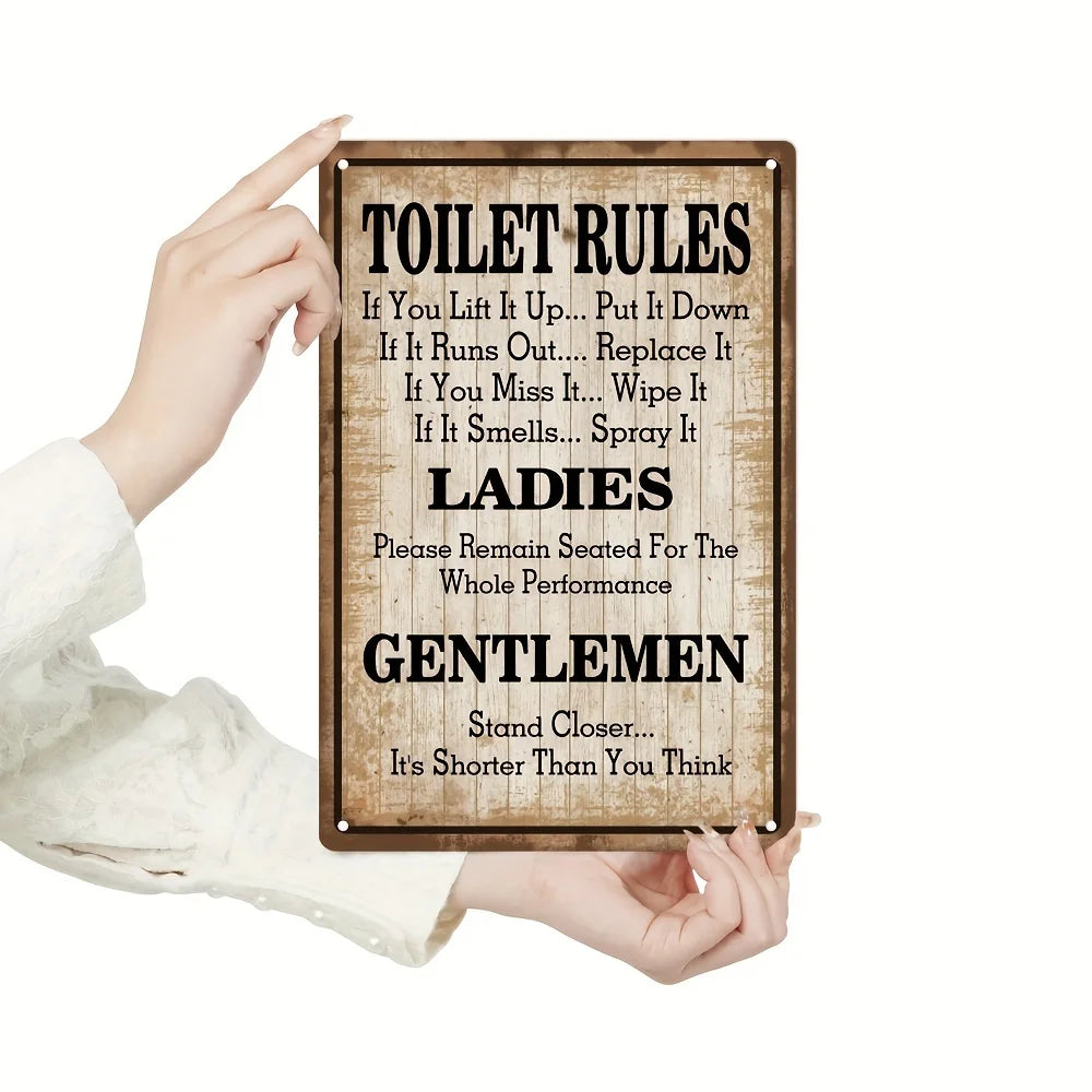 Vintage Toilet Rules Tin Signs