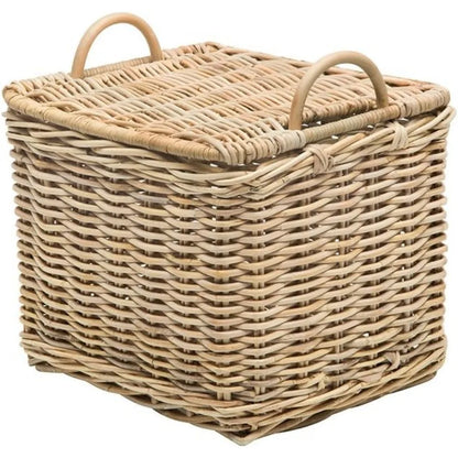 Rattan Rectangular Storage Basket and Table Set