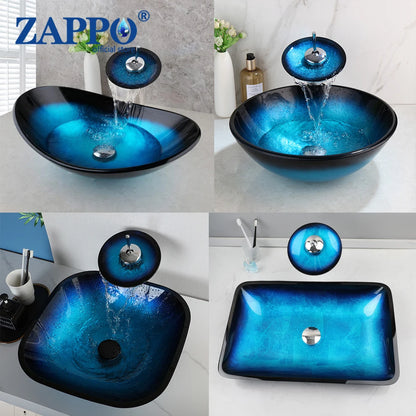 Tempered Glass Bathroom Sink