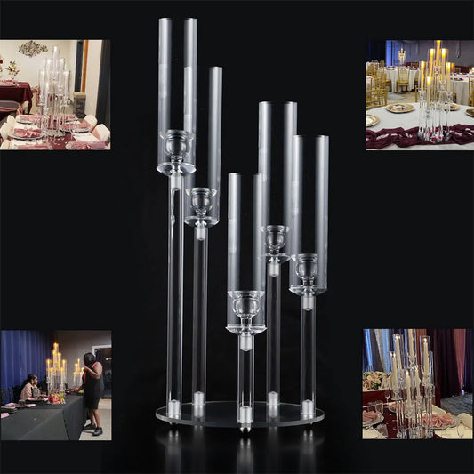 Acrylic Clear Candelabra Candlestick Holders