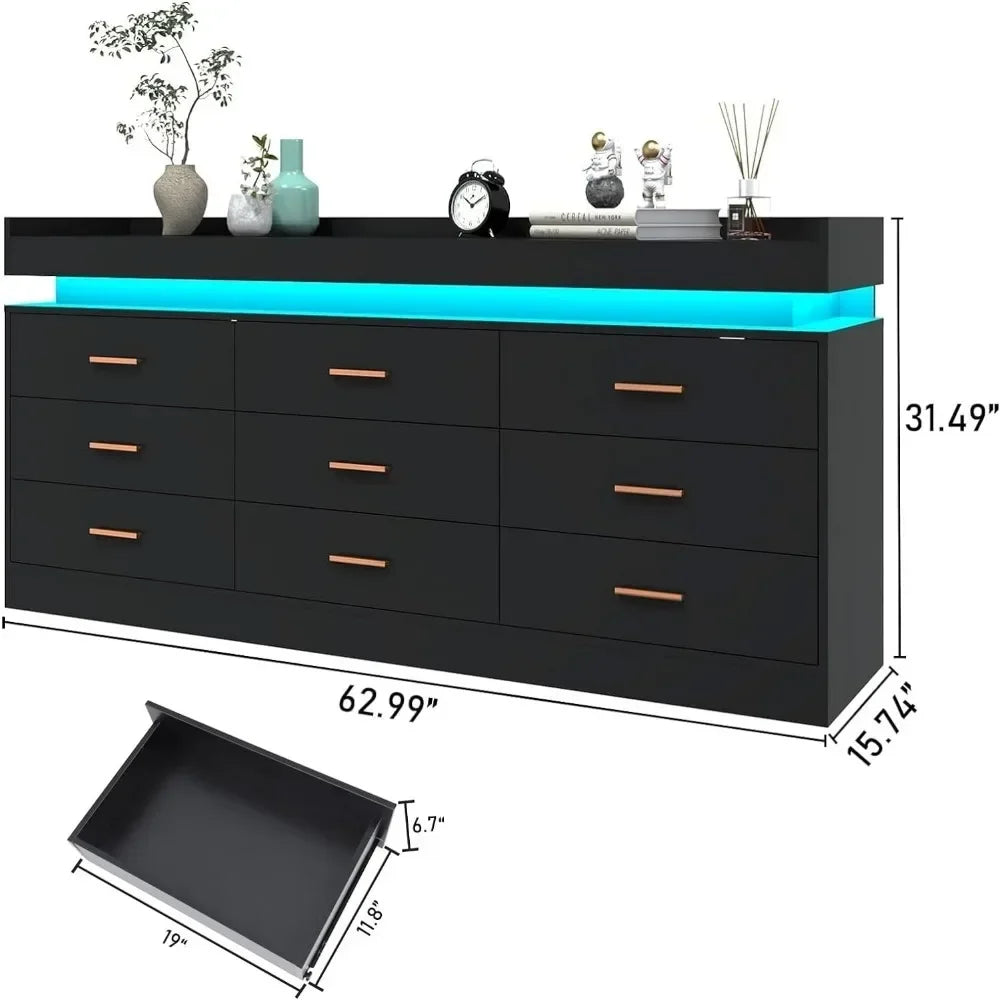 Modern Dresser  with LED Light