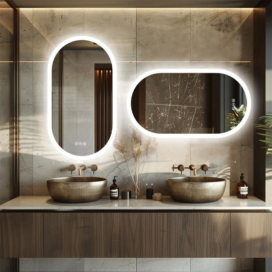 Oval Illuminated  Bathroom  Mirror