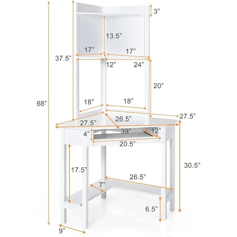 Corner Desk with Hutch