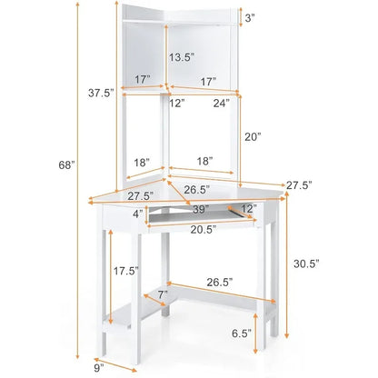 Corner Desk with Hutch