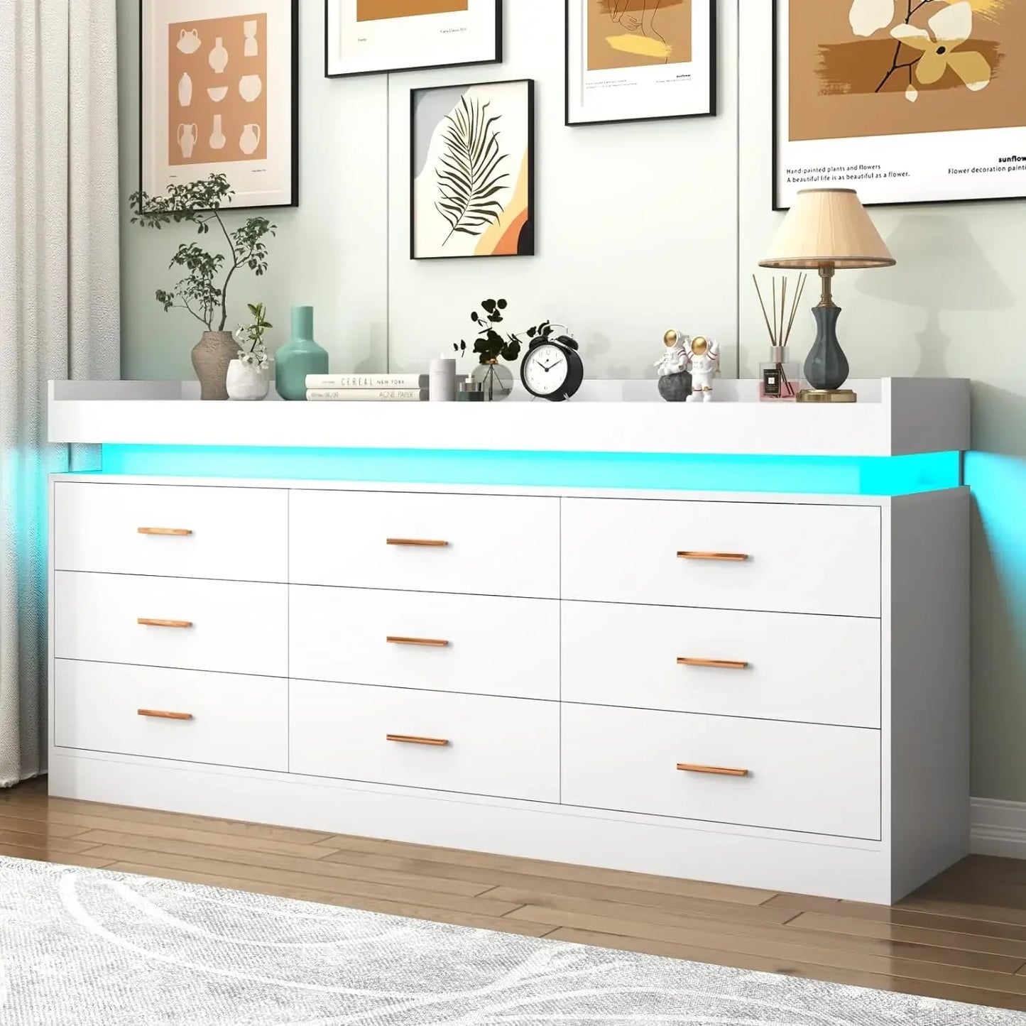 Modern Dresser  with LED Light