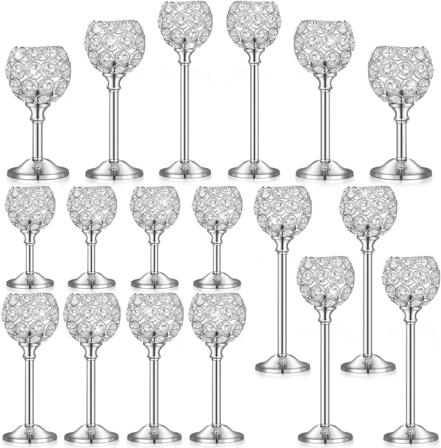 18 Piece Crystal Candle Holder