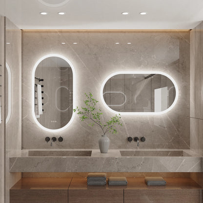 Oval Illuminated  Bathroom  Mirror