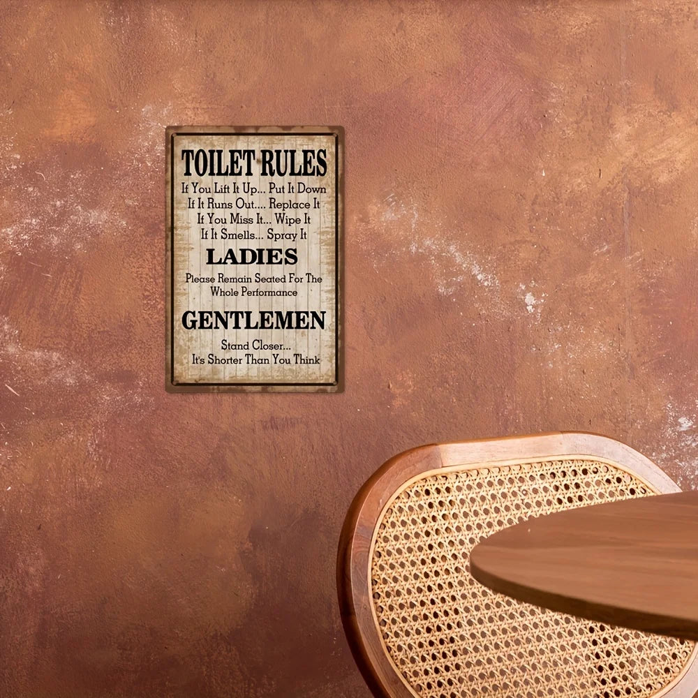 Vintage Toilet Rules Tin Signs