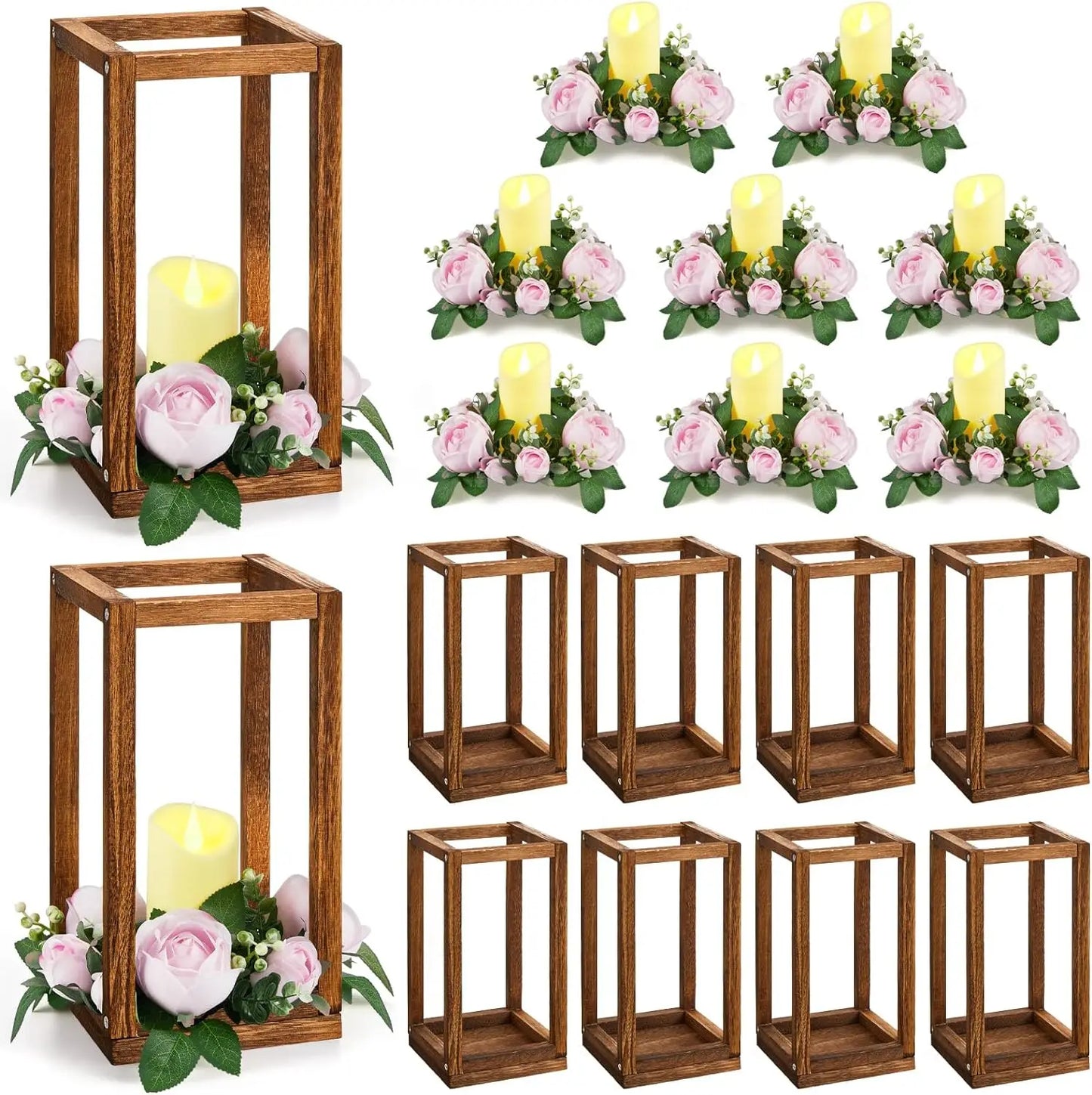 30 Pcs  Wooden Candle Holders