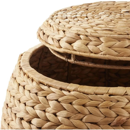 Handwoven Storage Basket with Lid