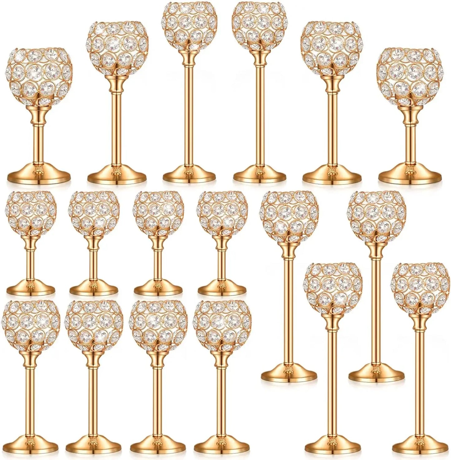 18 Piece Crystal Candle Holder