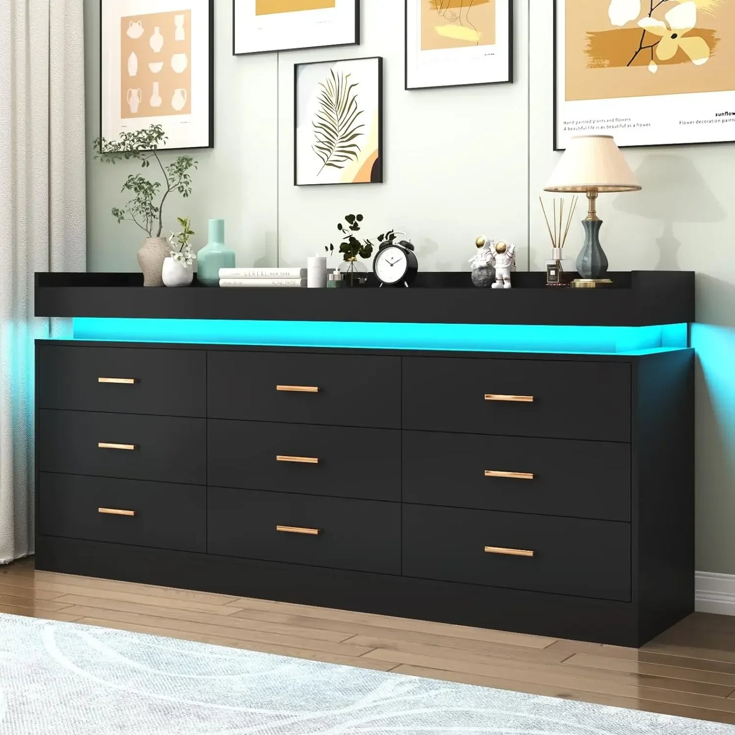 Modern Dresser  with LED Light