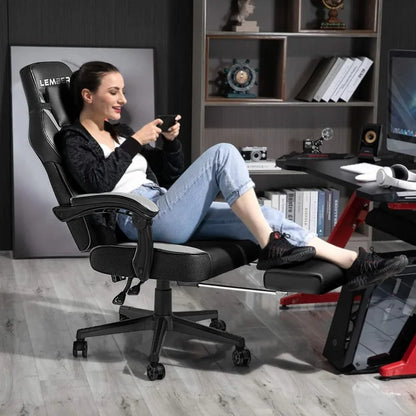 Gaming Chair With Footrest